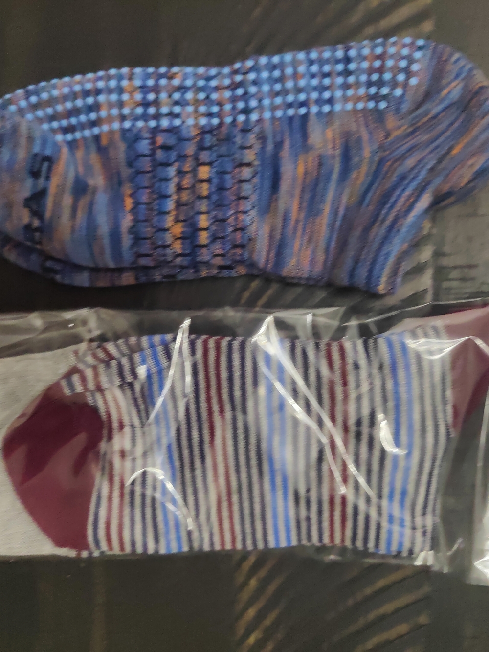 Bombas Men’s No-Show Athletic Socks in Blue, Maroon, and Gray - Pack of 2
